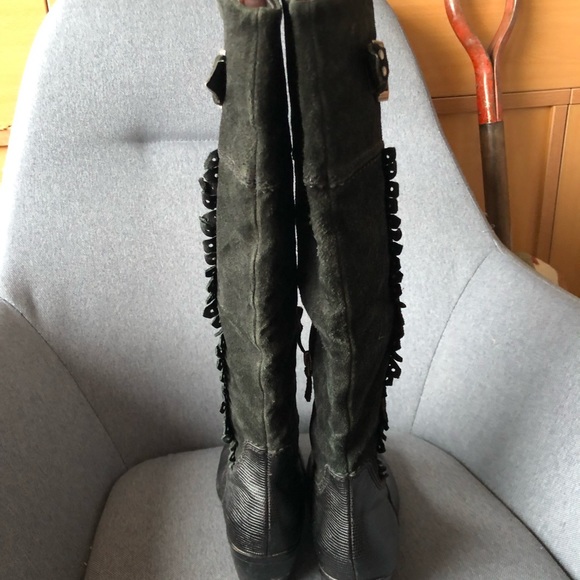 Franco Sarto Suede Western Gothic Witchy Boots - Picture 10 of 12